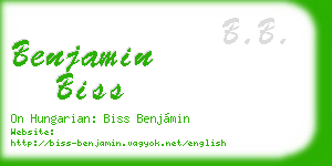 benjamin biss business card